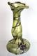 Antique Pallme-könig Austrian Art Nouveau Olive Green Iridescent Glass Vase