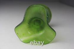 Antique Pallme-König or Loetz Art Nouveau Green Iridescent Art Glass Vase