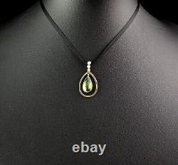 Antique Peridot and seed pearl pendant, 9ct gold, Art Nouveau