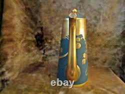 Antique Pickard Limoges Art Nouveau Teapot/Coffee Pot, Cream/Sugar/Signed Coufal