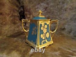 Antique Pickard Limoges Art Nouveau Teapot/Coffee Pot, Cream/Sugar/Signed Coufal