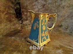 Antique Pickard Limoges Art Nouveau Teapot/Coffee Pot, Cream/Sugar/Signed Coufal