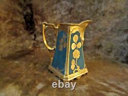 Antique Pickard Limoges Art Nouveau Teapot/Coffee Pot, Cream/Sugar/Signed Coufal