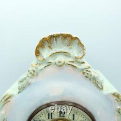 Antique Porcelain Mantel Clock Cherub Design Art Nouveau/Edwardian Era Working
