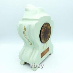 Antique Porcelain Mantel Clock Cherub Design Art Nouveau/Edwardian Era Working