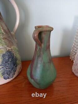 Antique Rare Art Nouveau Twin Handled Drip Art Vase 19cms High