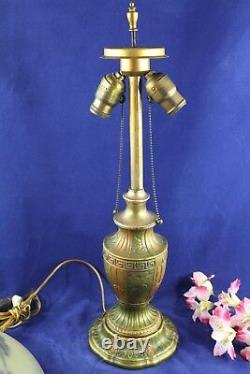 Antique Reverse Painted Pittsburg Waterfall Landscape Table Lamp 22 1/2 Tall