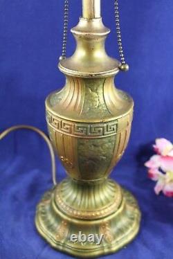 Antique Reverse Painted Pittsburg Waterfall Landscape Table Lamp 22 1/2 Tall