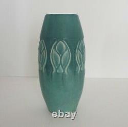 Antique Rookwood Pottery Vase #2436 Blue Green Glaze 1921 Leaves