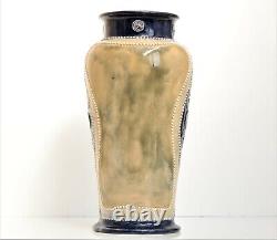 Antique Royal Doulton Glazed Stoneware Vase by Bessie Newbery, Green And Blue