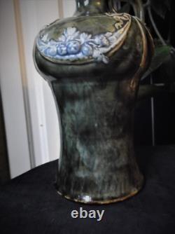 Antique Royal Doulton Sea Green Glazed Flagon Art Nouveau Raised Garlands 7643
