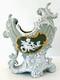 Antique Schafer & Vater Green Jasperware Planter Vase Cherub Cameo Art Nouveau