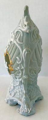 Antique Schafer & Vater Green Jasperware Planter Vase Cherub Cameo Art Nouveau
