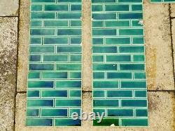 Antique Set of 10 Edwardian Green Brick Fireplace Tiles Sherwin & Cotton C1900