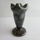 Antique Silver Overlay On Green Art Nouveau Vase Unmarked (looks Very Old!)