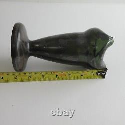 Antique Silver Overlay on Green Art Nouveau Vase unmarked (looks very old!)