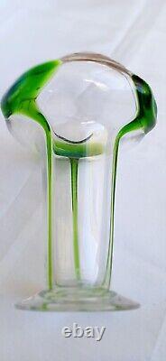 Antique Stuart & Sons Art Nouveau Glass Peacock Eye Vase