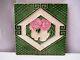 Antique Tile Majolica Art Nouveau Japan Floral Rose Green Geometric Design 701