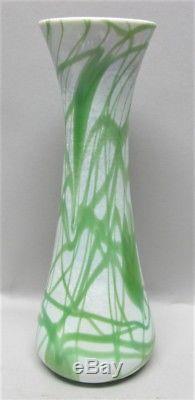 Antique Unique IMPERIAL ART NOUVEAU Glass Vase Green Hearts & Vine c. 1920