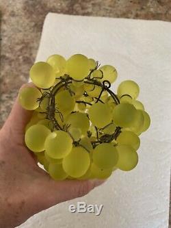 Antique Uranium Green Glass Grape Cluster Art Nouveau Figural Lamp Shade