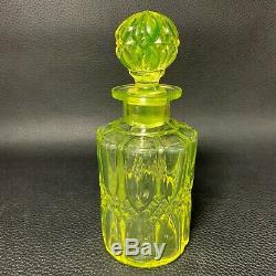 Antique VAL ST LAMBERT COLOGNE Bottle Perfume Vaseline Uranuim Glass 1920's