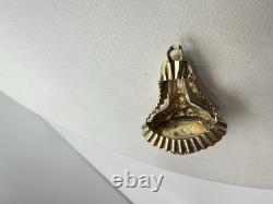 Antique VTG Art Nouveau Goldtone Green Peking Glass Pendant Unsigned Read Rare