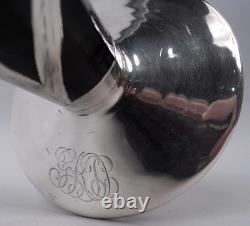 Antique Vase Art Nouveau American Olive Green Glass Silver Overlay
