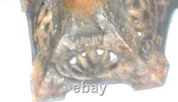 Antique Victorian Art Nouveau FALK STADELMANN Oil Lamp Cast Iron Green Glass