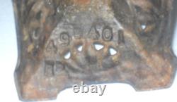 Antique Victorian Art Nouveau FALK STADELMANN Oil Lamp Cast Iron Green Glass