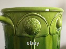 Antique Vintage Bretby Art Nouveau Deco Green Pottery Jardiniere & stand Reg1908
