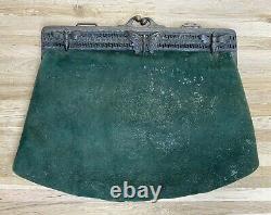 Antique Vintage Purse Butterfly Bee Art Deco Nouveau 20s 30s suede green silk