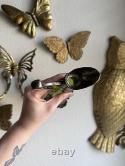 Antique WMF Art Nouveau Silver Plated & Green Glass Maiden Cordial Decanter Set