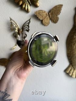 Antique WMF Art Nouveau Silver Plated & Green Glass Maiden Cordial Decanter Set