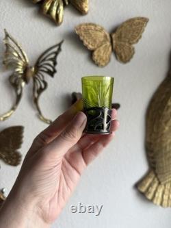 Antique WMF Art Nouveau Silver Plated & Green Glass Maiden Cordial Decanter Set