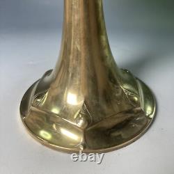 Antique WMF Art Nouveau silver plated & green glass tazza pedestal bowl comport