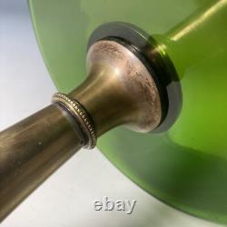 Antique WMF Art Nouveau silver plated & green glass tazza pedestal bowl comport