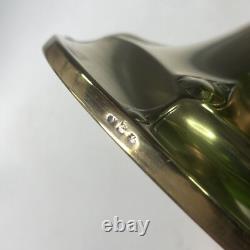 Antique WMF Art Nouveau silver plated & green glass tazza pedestal bowl comport