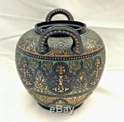 Antique WS&S Wilhelm Schiller & Son 19th c. Austrian Majolica Pot Bowl Vase