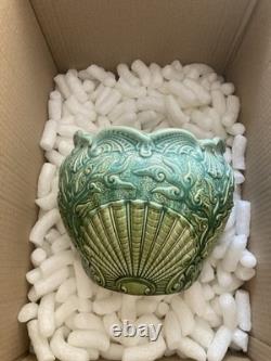 Antique Watcombe Pottery Majolica Art Nouveau Shell Styled Jardiniere
