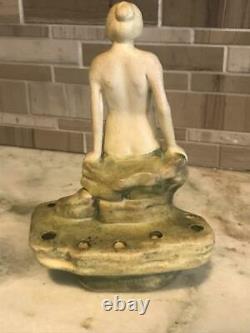 Antique Weller Pottery Muskota Leda Nude Bathing Beauty Flower Frog