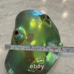 Antique Zsolnay Pecs Art Nouveau Hungary Green Iridescent Venus Eosin Shell Dish