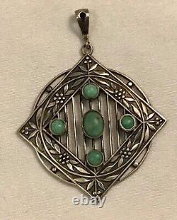 Antique art nouveau pendant william Hair Haseler WHH fine sterling 925 england