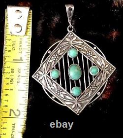 Antique art nouveau pendant william Hair Haseler WHH fine sterling 925 england