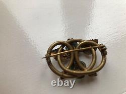 Antique c. 1870s Victorian Clover or Ivy Art Nouveau Simulation Emerald