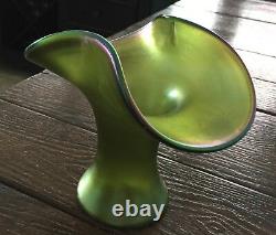 Antique ca. 1898 Art Nouveau Loetz Creta Glatt Bronze Iridescent Art Glass Vase