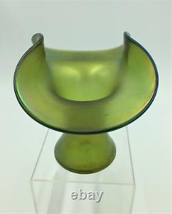 Antique ca. 1898 Art Nouveau Loetz Creta Glatt Bronze Iridescent Art Glass Vase