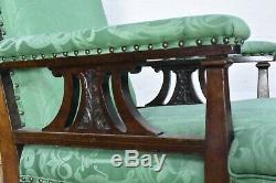 Antique carved ART NOUVEAU Pair of fireside armchairs