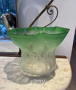 Antique green acid etched deep flared top