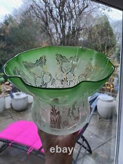 Antique green acid etched deep flared top