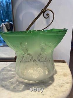 Antique green acid etched deep flared top